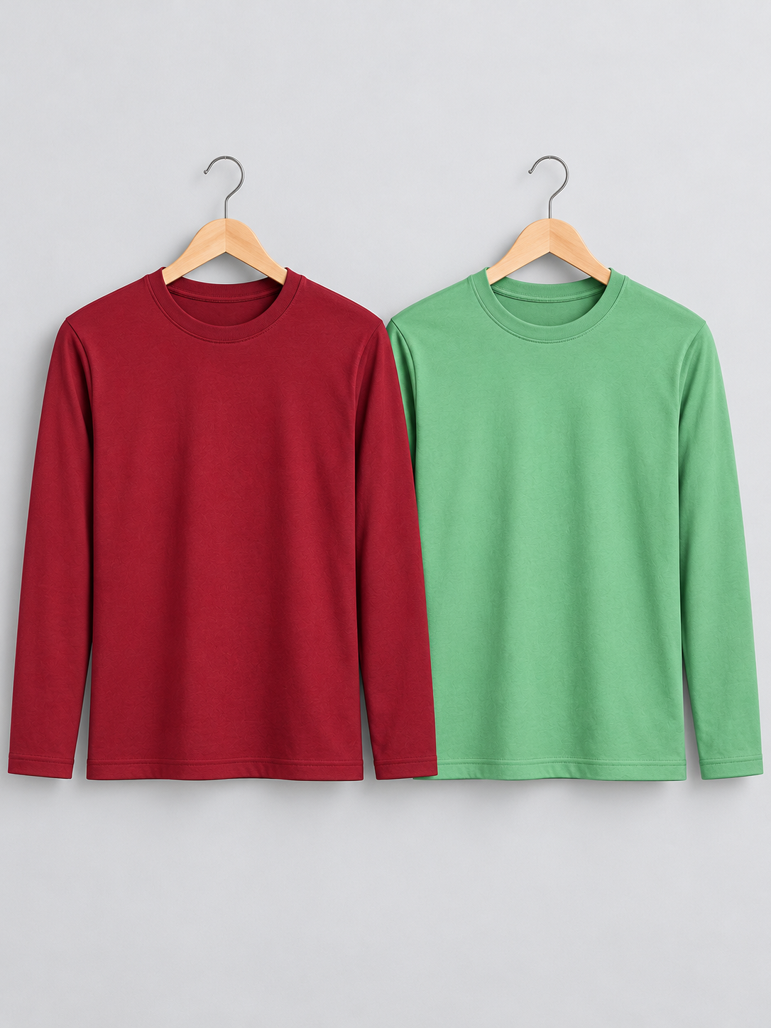 CRAZYBEE || PO2 - FullSlv tshirt- Plain - Pista + maroom