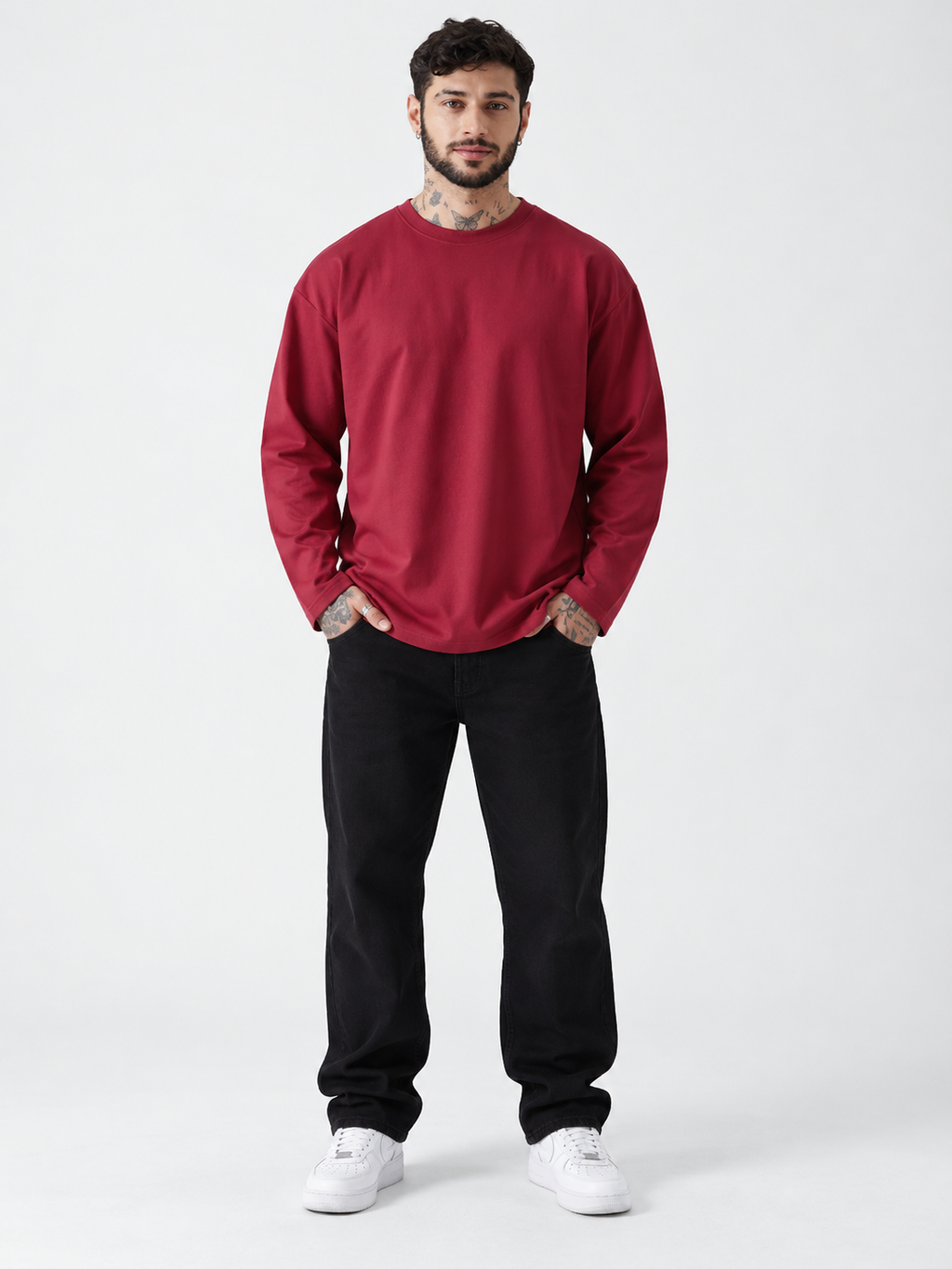 CRAZYBEE || FullSleeve Tshirt - Maroon