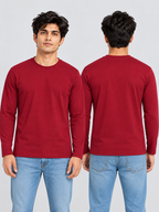 CRAZYBEE || PO2 - FullSlv tshirt- Plain - Pista + maroom