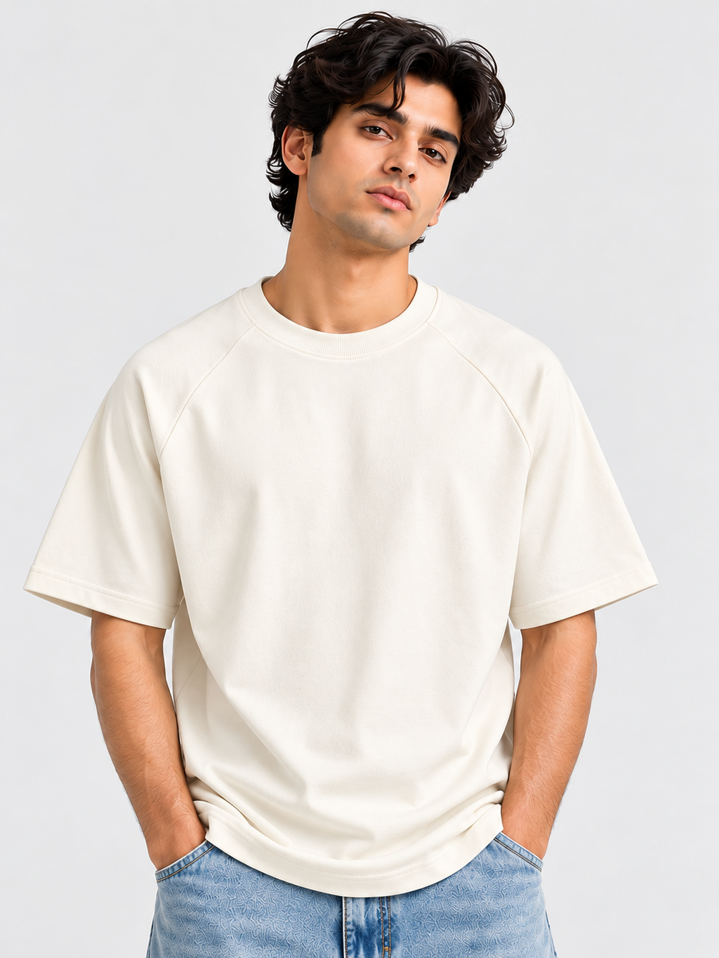 Pack of 2 Ranglan Sleeve Tshirt- Black + Off White