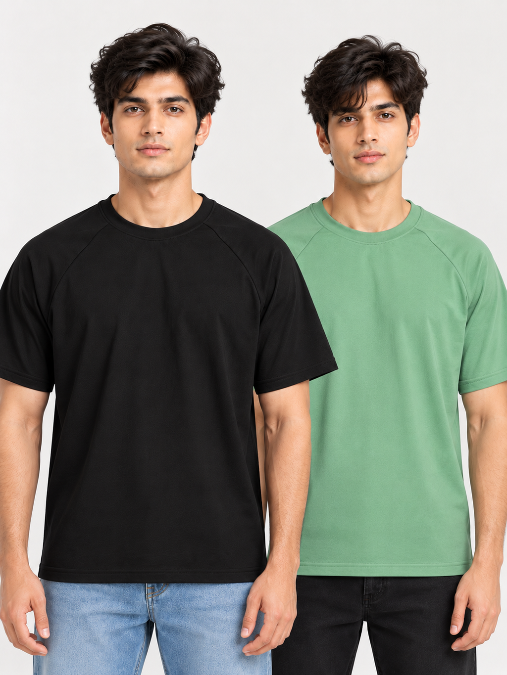 Crazybee || Pack of 2 -Raglan - Black + Pista