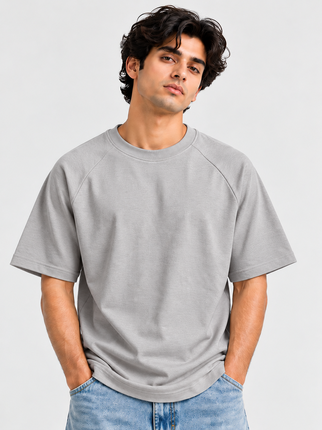 Pack of 2 Ranglan Sleeve Tshirt- Black + Grey