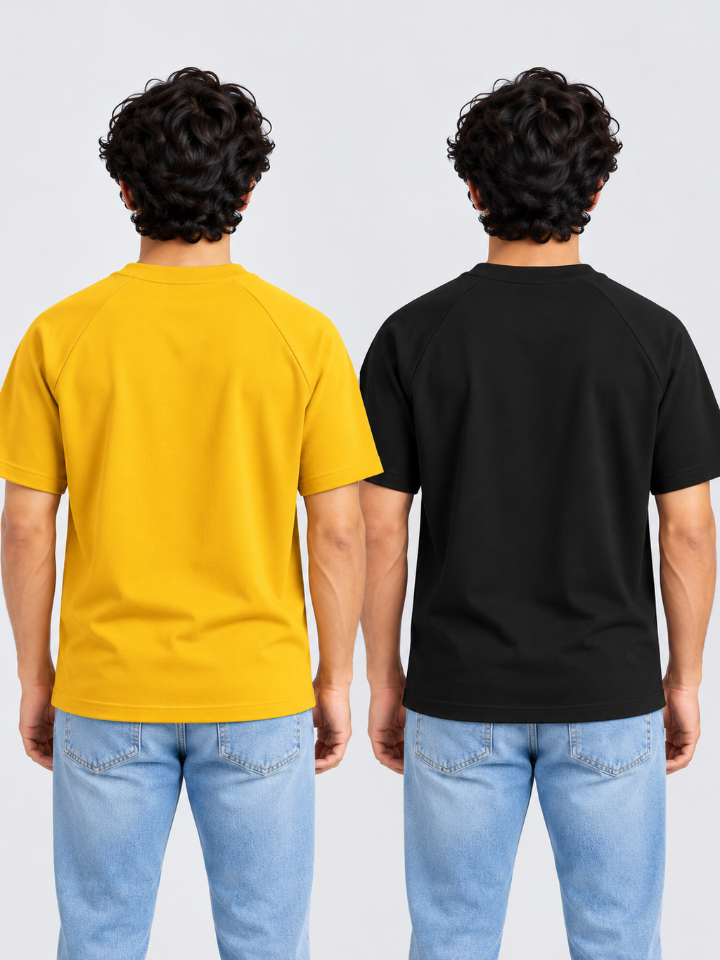 Crazybee || Pack of 2 Raglan -  Yellow + Black raglan