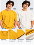 Crazybee || Pack of 2 - Raglan - Yellow + OffWhite Raglan