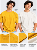 Crazybee || Pack of 2 - Raglan - Yellow + OffWhite Raglan