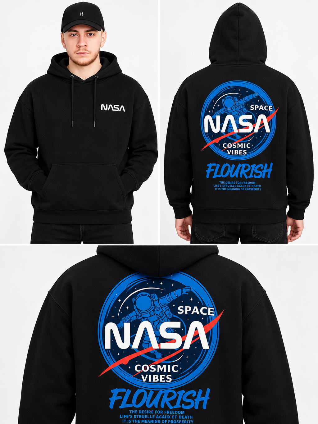 CRAZYBEE || Hoodie-Blue Nasa