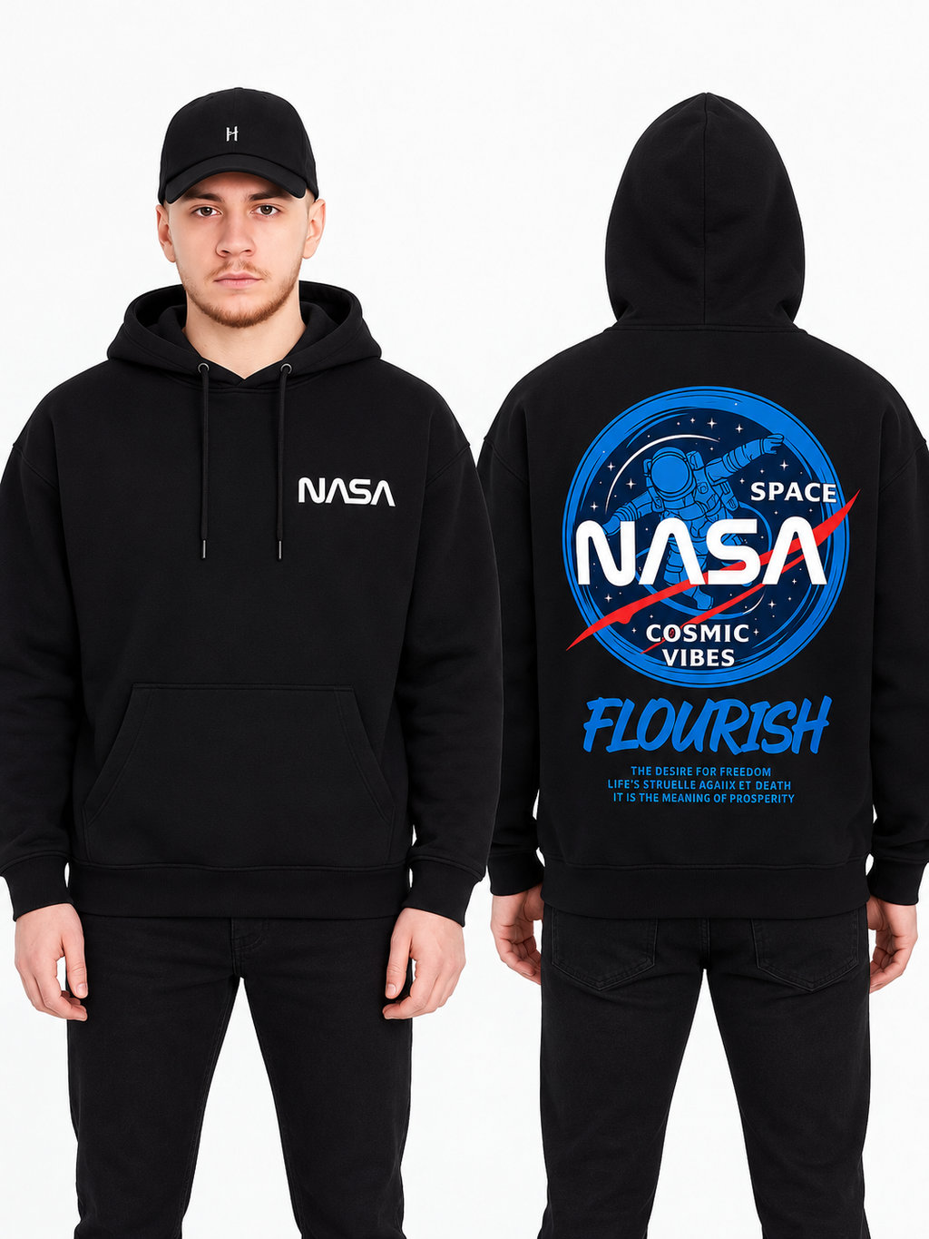 CRAZYBEE || Hoodie-Blue Nasa