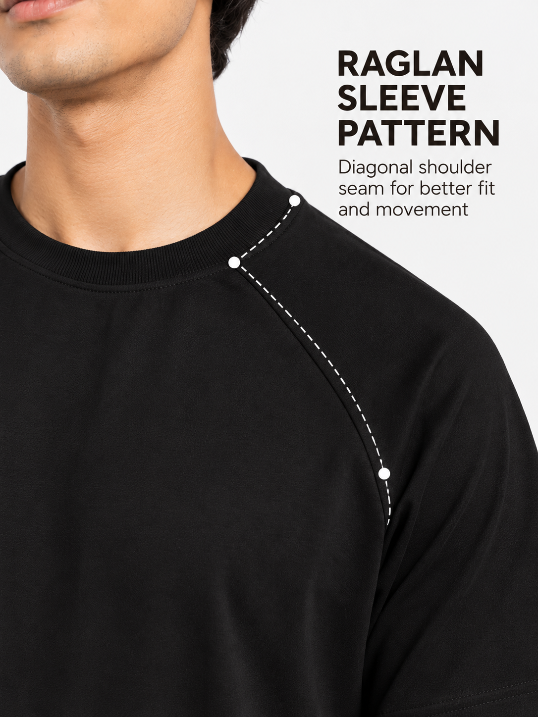 Crazybee || Pack of 2 -Raglan - Black + Pista