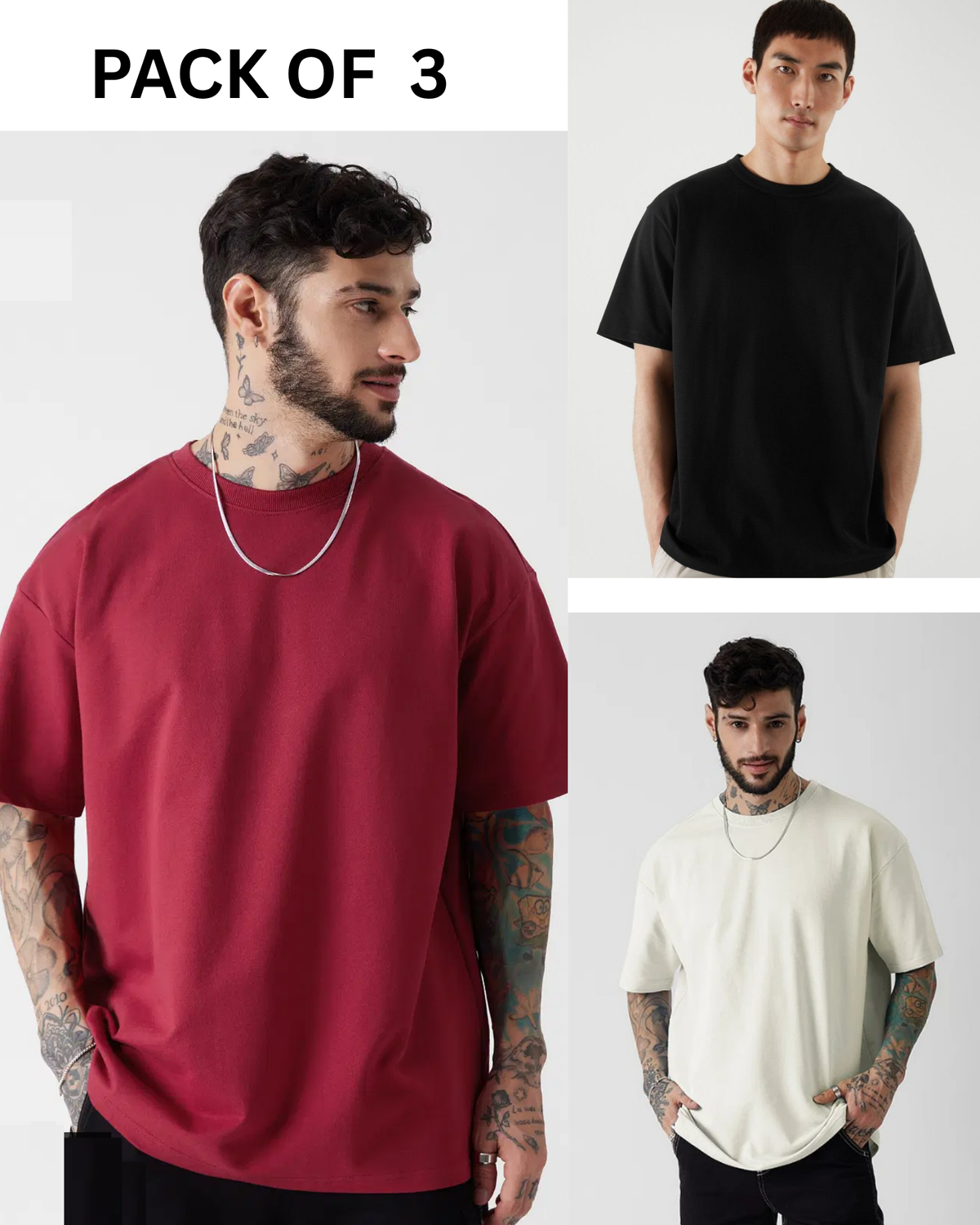 Pack of 3 t-shirts combo for men - MavinClub