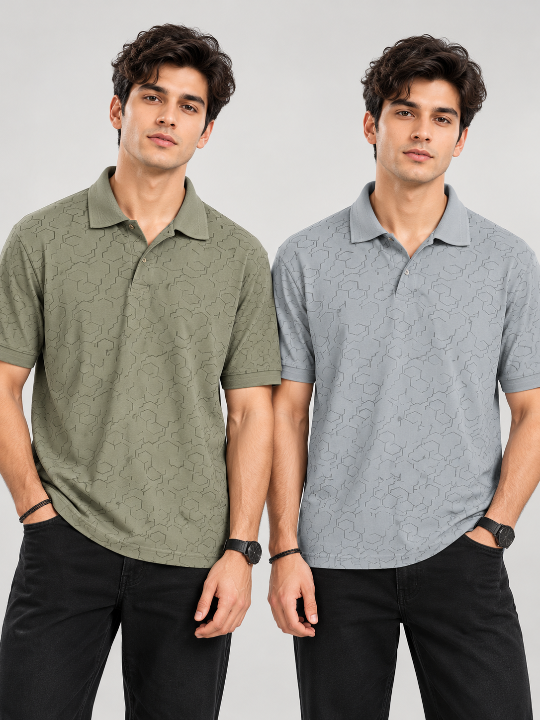 PACK OF 2 POLO - Hex_Olive & Hex_grey