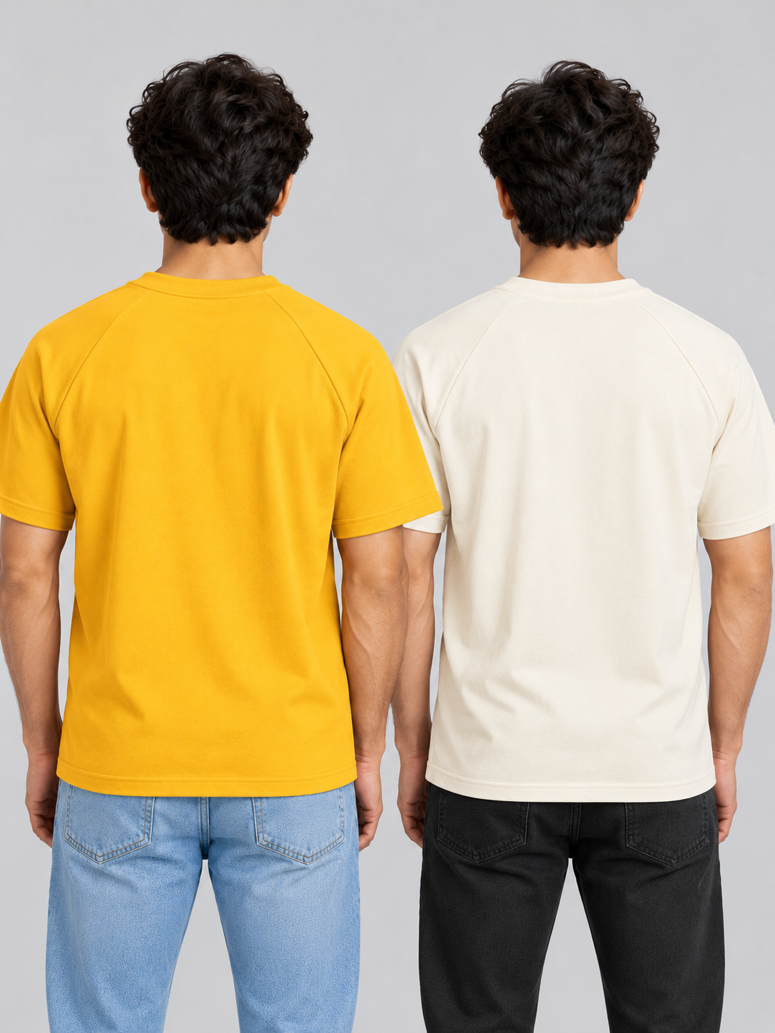Crazybee || Pack of 2 - Raglan - Yellow + OffWhite Raglan