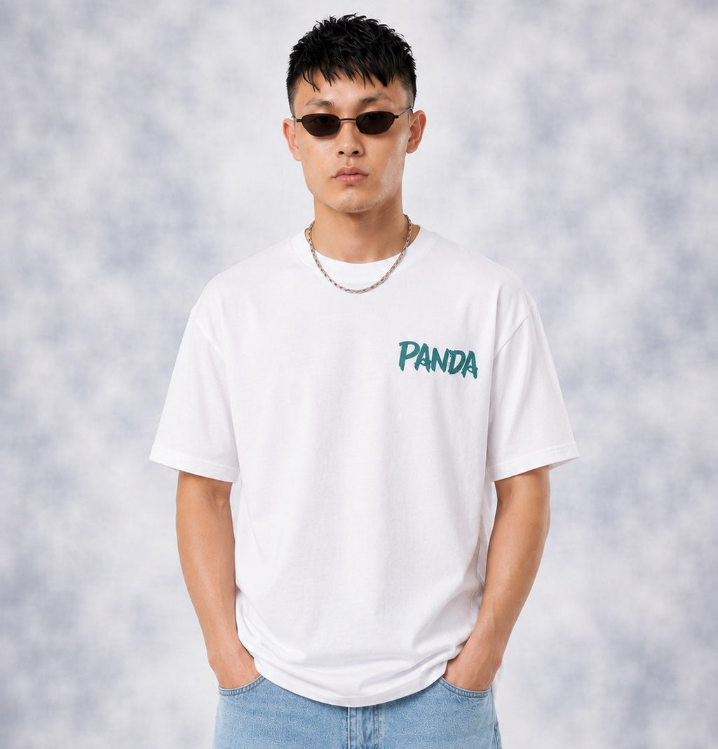 Pack of 2 Tshirts -( Wht_Panda & Beige Paradise )-Deal