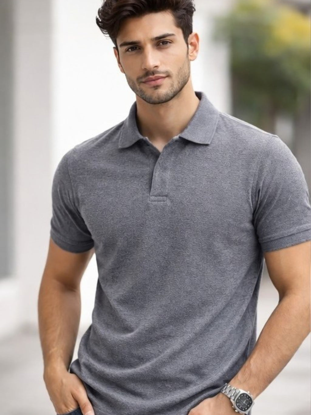 Men's Grey polo t-shirt - MavinClub Crazybee