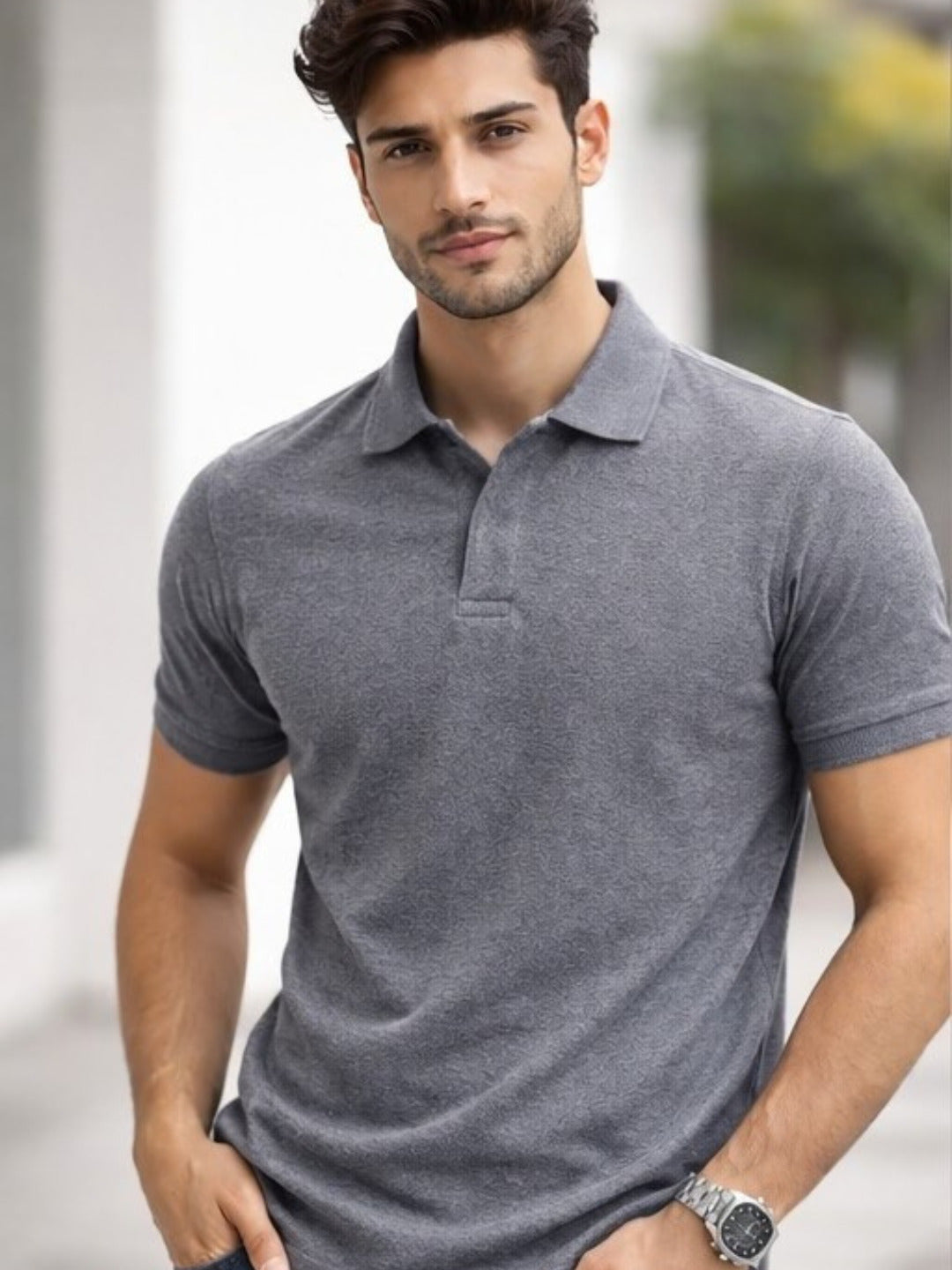 Men's Grey polo t-shirt - MavinClub Crazybee