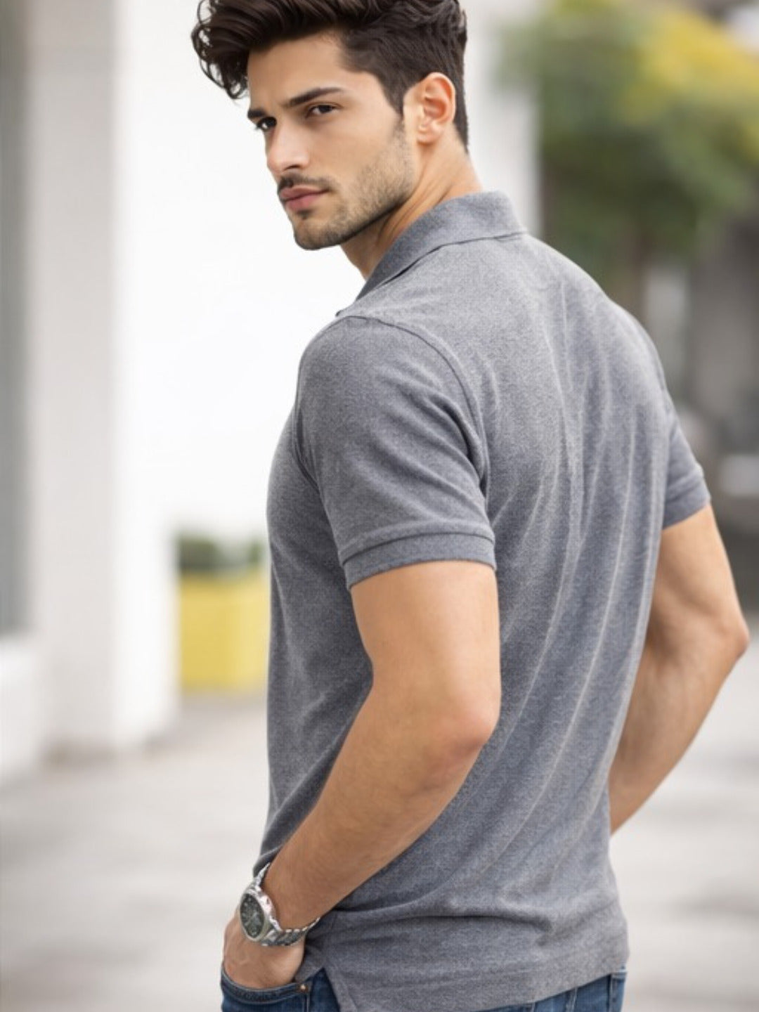Men's Grey polo t-shirt - MavinClub Crazybee