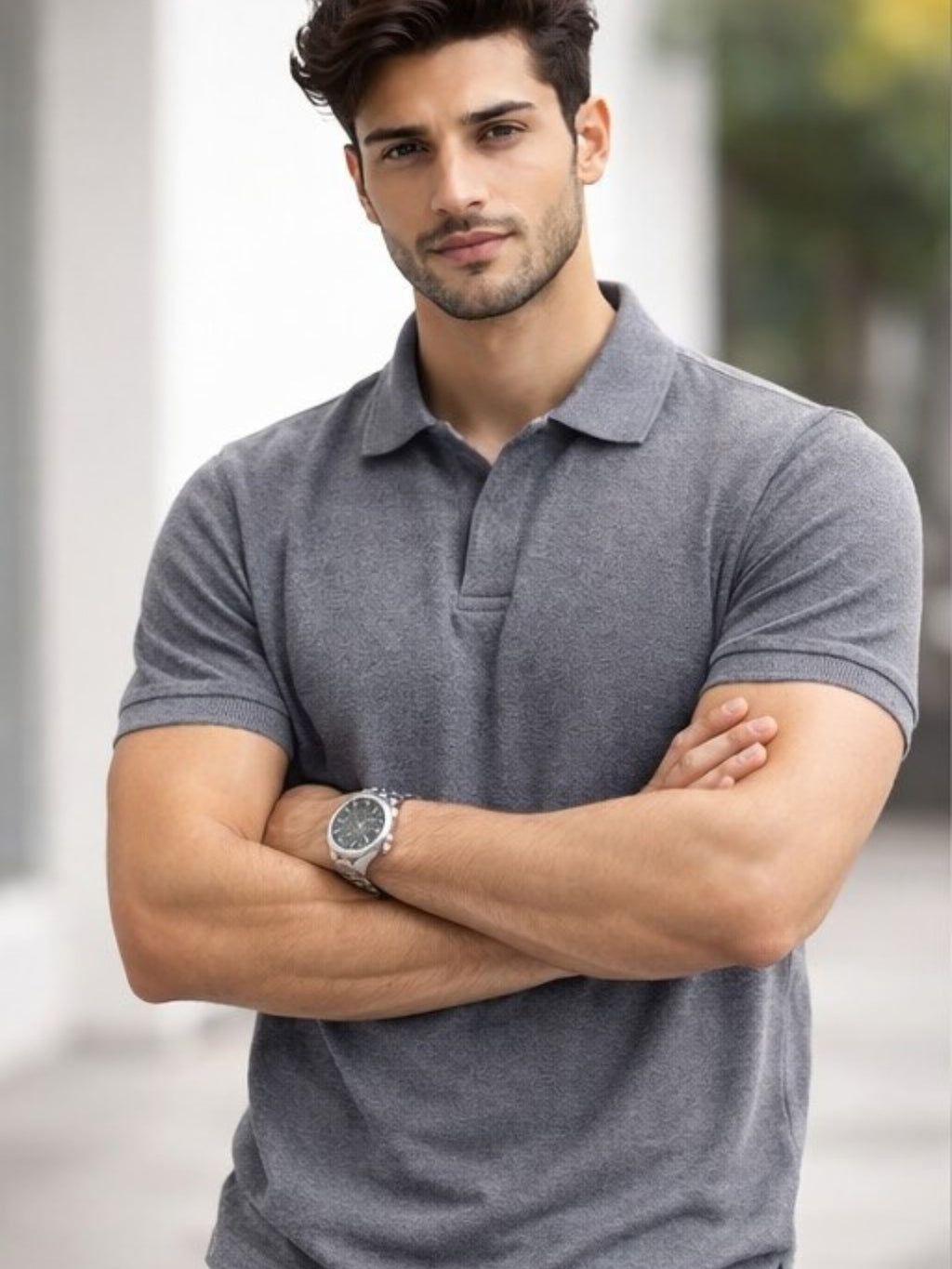 Men's Grey polo t-shirt - MavinClub Crazybee