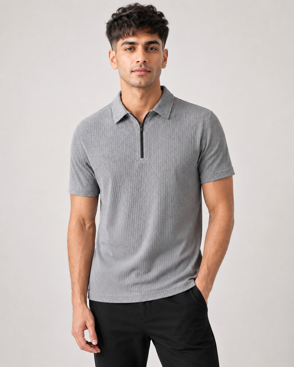 Polo Pack of 2 - (Zip-Rib-Grey & Zip-Dimd_BlueBlack)