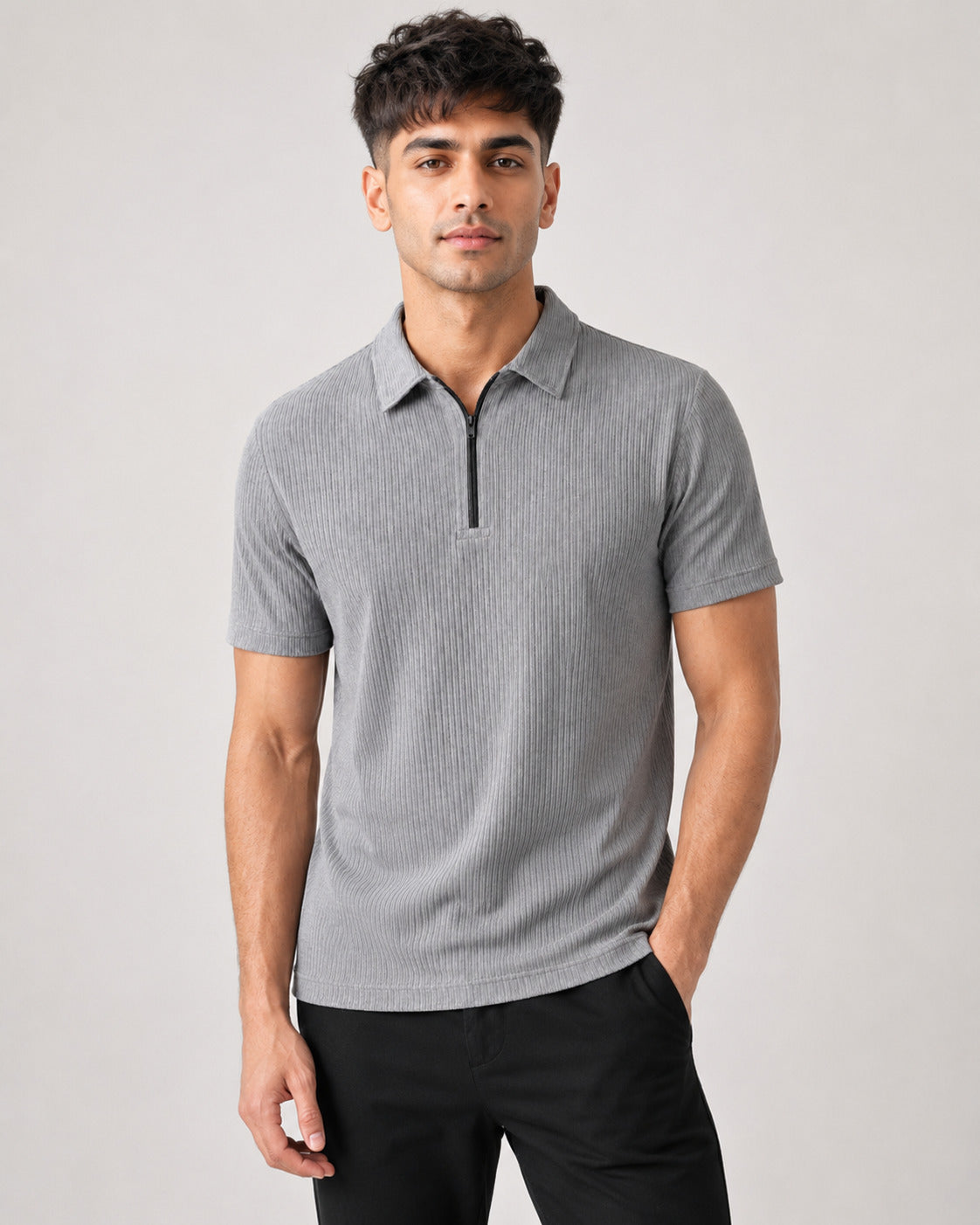 Polo Pack of 2 - (Zip-Rib-Grey & Zip-Dimd_BlueBlack)