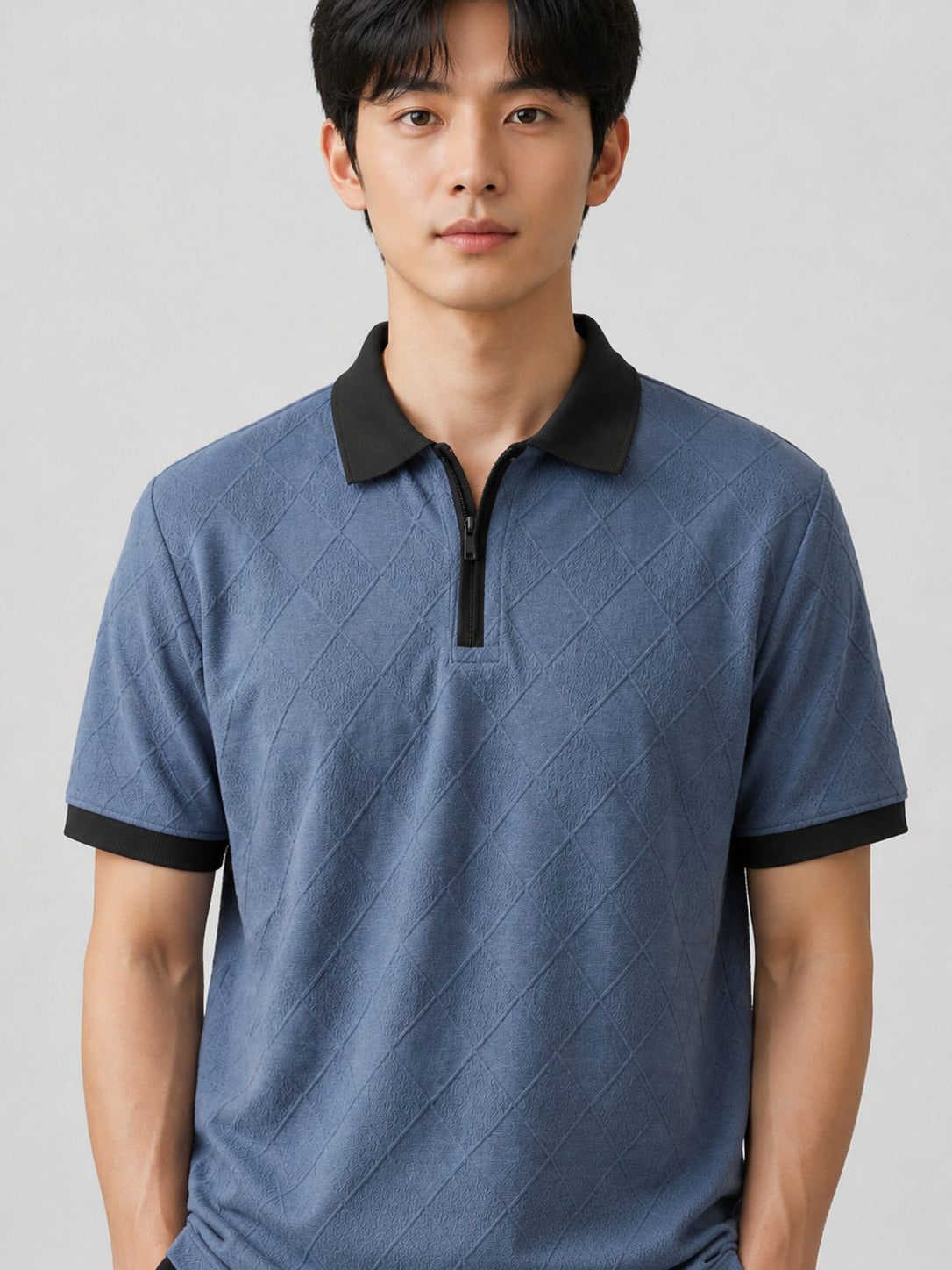 Polo Pack of 2 - (Zip-Rib-Grey & Zip-Dimd_BlueBlack)