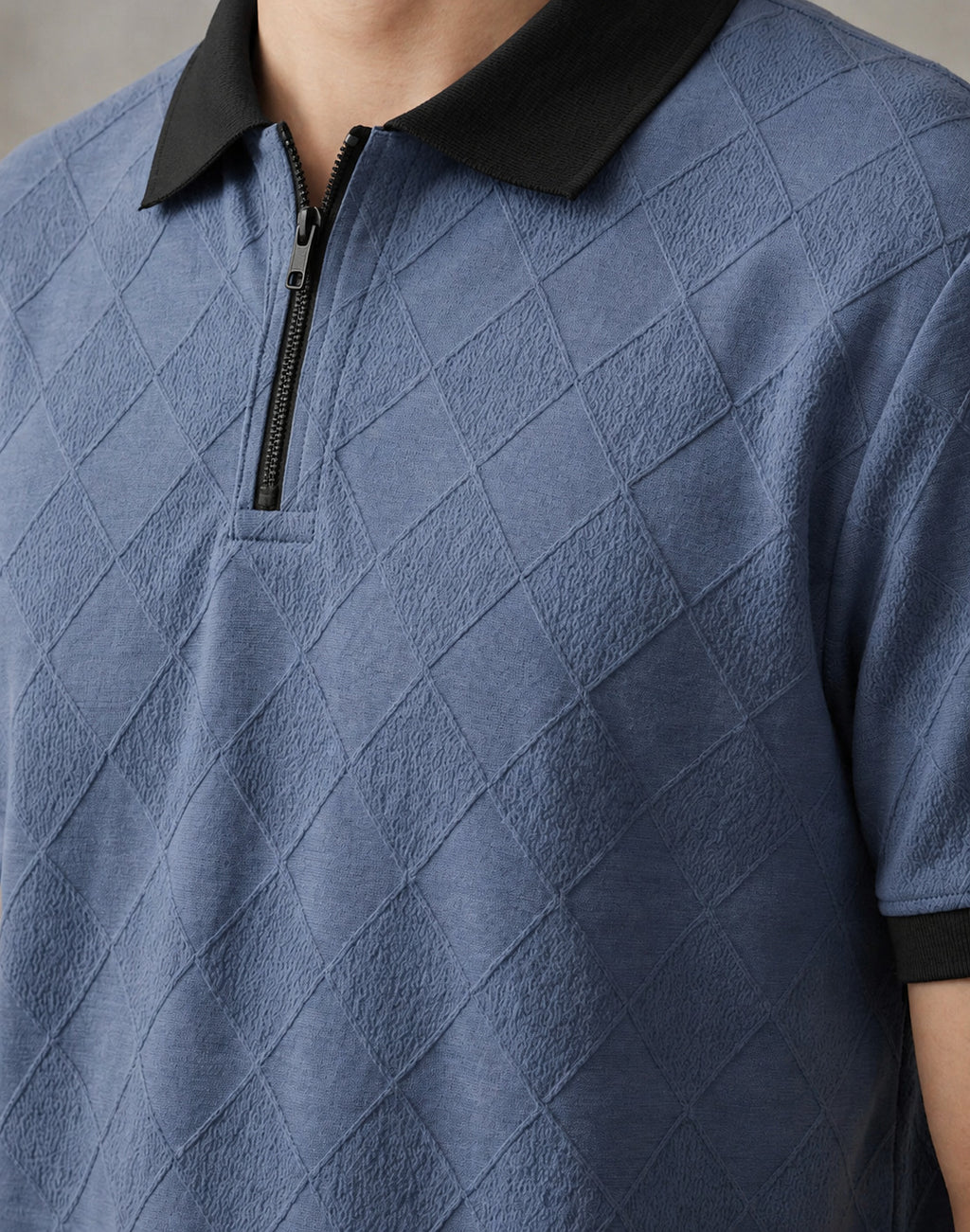 Polo Pack of 2 - (Zip-Rib-Grey & Zip-Dimd_BlueBlack)